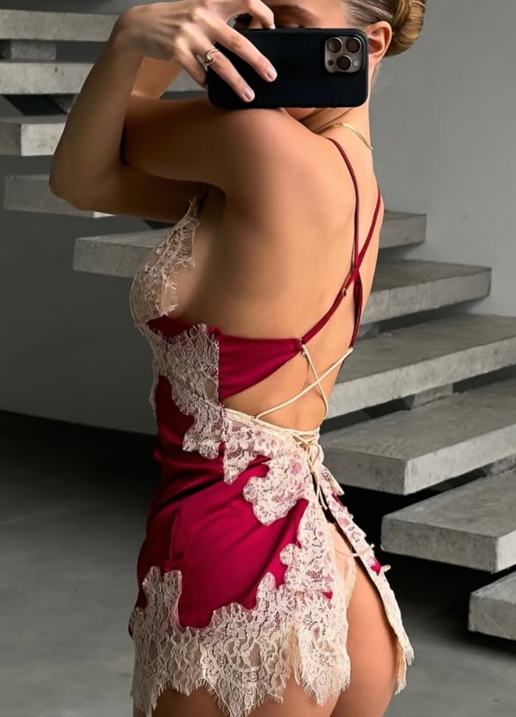 TALYA BABYDOLL- BURGUNDY