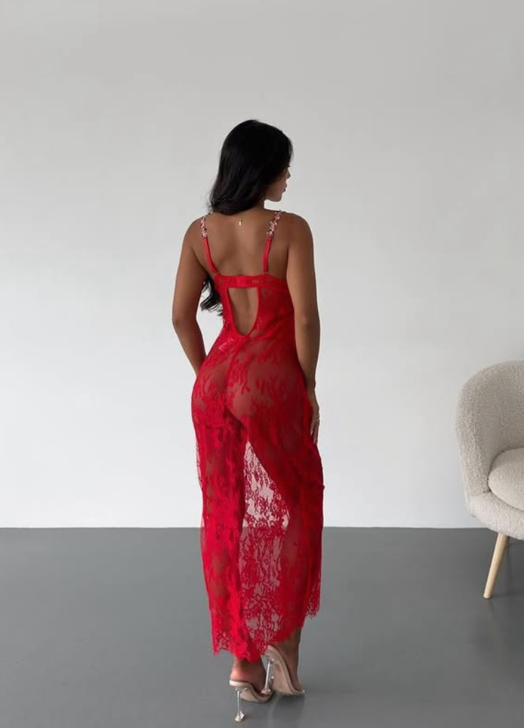 ANNA DRESS- RED