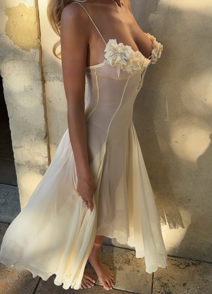 EVELYN DRESS- IVORY