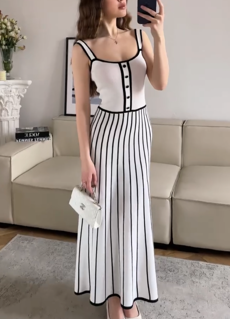 SERENA DRESS- BLACK WHITE