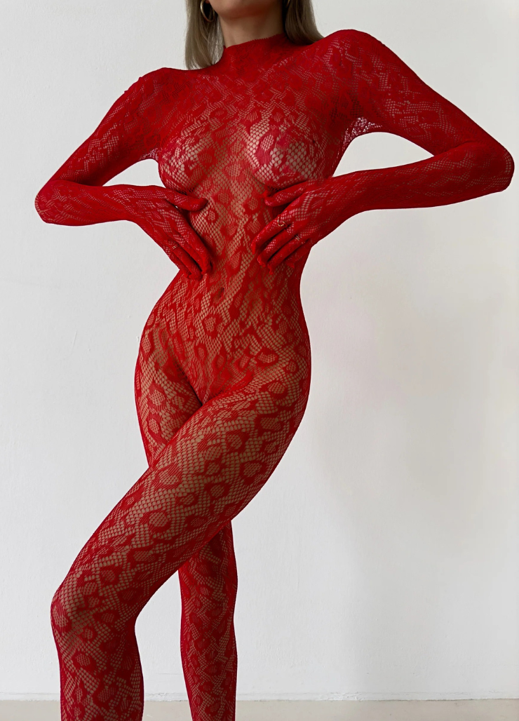 EVA BODYSTOCKING- RED