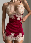 TALYA BABYDOLL- BURGUNDY