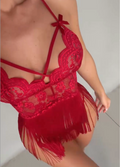 NATASHA DRESS- DARK RED