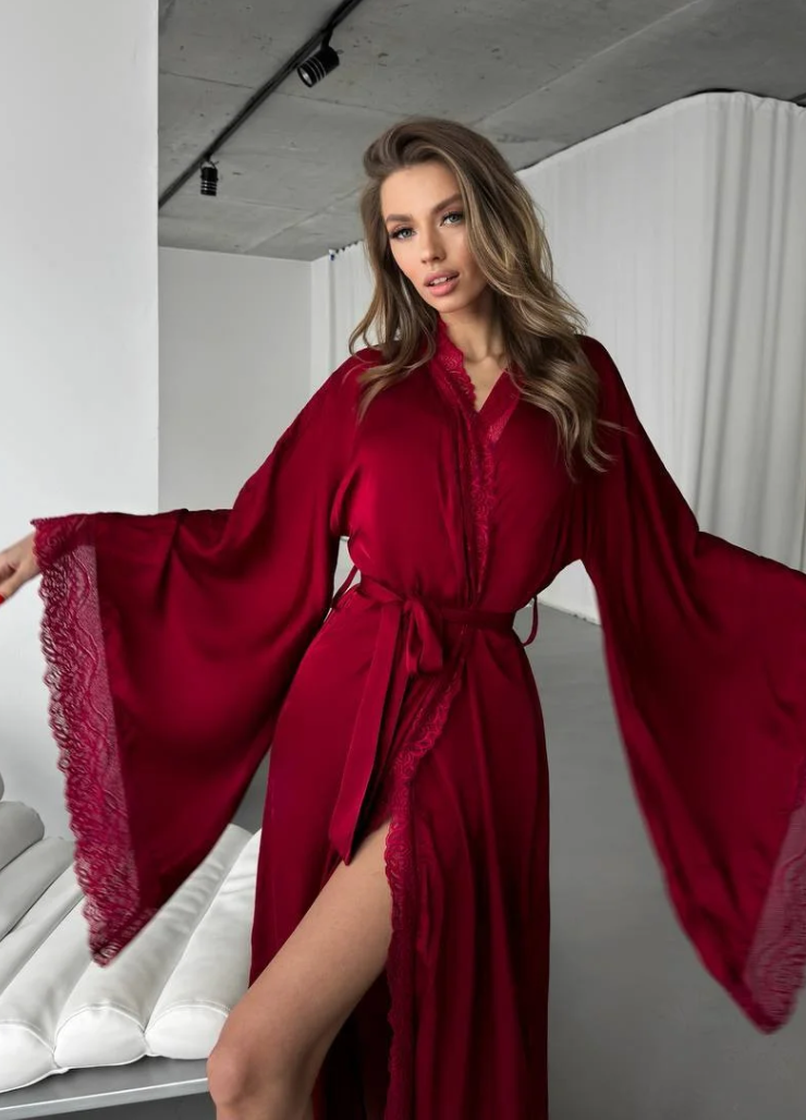 YARA ROBE - BURGUNDY