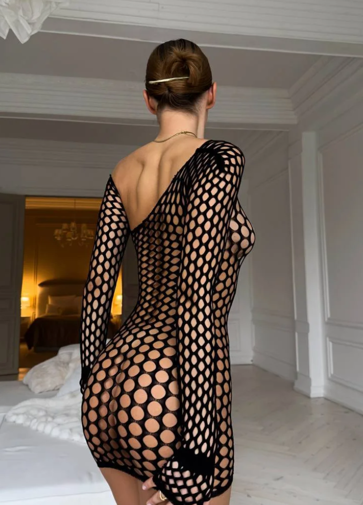 VIOLET BODYSTOCKING- BLACK