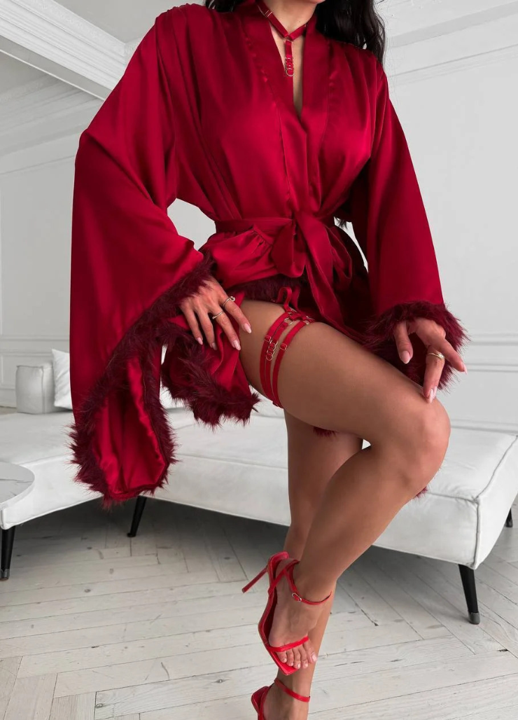 JULIANA ROBE- BURGUNDY