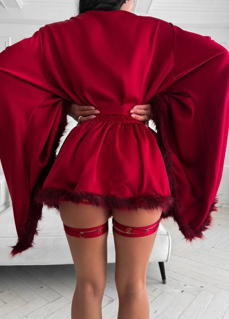 JULIANA ROBE- BURGUNDY