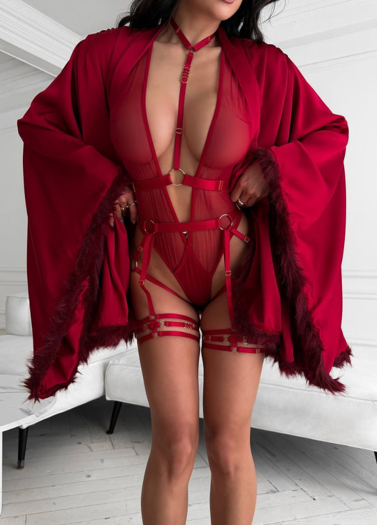 JULIANA ROBE- BURGUNDY